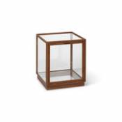 Rangement Miru / 40 x 40 x H 42 cm - Verre & chêne - Ferm Living bois naturel en verre