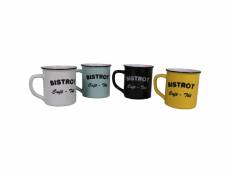 Set 4 mugs brasserie bistrot (lot de 4)