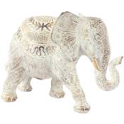 Signes Grimalt - Figure de figure d'éléphant Figure d'éléphant africaine et éléphants blancs 10x20x15cm 29995 - white