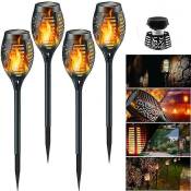 Solar Flame Lights, 12 Led Solar Torch Lights With Flickering Flame, Waterproof Solar,4 Pack