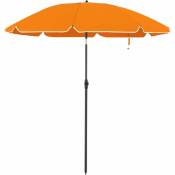 Songmics - Parasol de jardin ø 1,6 m, Ombrelle, protection upf 50+, inclinable, portable, résistant au vent, baleines en fibre de verre, avec sac,