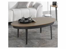 Table basse relevable ovale swing 115x65cm chêne pied