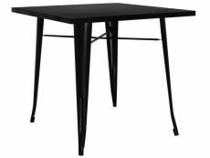 Table carrée acier noir kontoir 80x80 cm