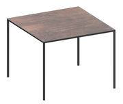 Table carrée Mini Tavolo Inox / Stratifié effet rouille - 69 x 69 cm - Zeus marron en bois