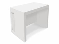 Table console extensible loki blanc laqué