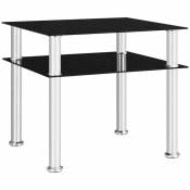Table d'appoint Noir 45x50x45 cm Verre trempé