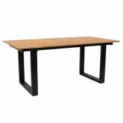 Table de repas extensible 180/280 cm en bois et pieds noirs - fani
