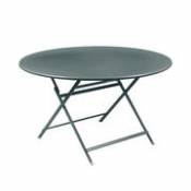 Table pliante Caractère / Ø 128 cm / 7 personnes - Fermob gris en métal