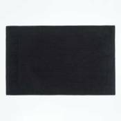 Tapis de Bain Uni 100% Coton Turc Noir - Noir - Homescapes