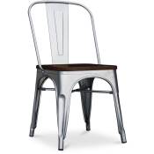 Tolix Style - Chaise de salle à manger - Design Industriel - Bois et Acier - Stylix Acier - Bois, Acier - Acier