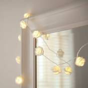 Veilleuse Guirlande Lumineuse 30 Fleurs Blanches à LED Blanc Chaud pour Intérieur - white