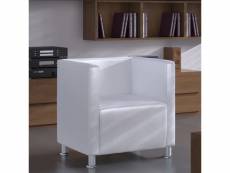 Vidaxl fauteuil cube blanc similicuir 240069