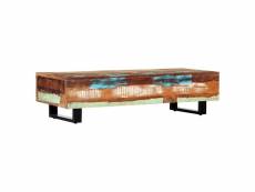 Vidaxl table basse 120x50x30 cm bois de récupération solide et acier 247912