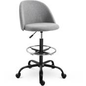 Vinsetto - Chaise de bureau assise haute réglable 103-123H cm pivotant 360° lin gris