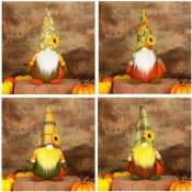 4 Pièces Gnomes Decor,Thanksgiving Dolls,Autumn Decoration