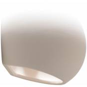 Applique murale intérieure moderne applique blanche lampe de salon lumière indirecte, céramique blanche up down, 1x E27, LxHxP 14,5x17,5x14 cm