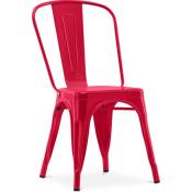 Chaise de salle à manger - Design industriel - Acier - Nouvelle édition - Stylix Rouge - Acier - Rouge