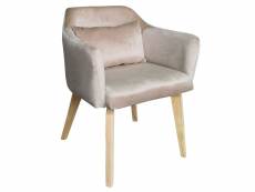 Chaise / fauteuil scandinave shaggy velours taupe