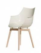 Chaise Meridiana / 4 pieds bois - Driade blanc en plastique