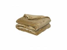 Couverture microflanelle beige 100% polyester 280g