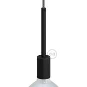 Creative Cables - Kit douille E27 cylindrique en métal avec serre-câble de 15 cm Noir - Noir