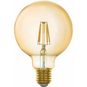 Eglo - Ampoule led intelligente ampoule à filament vintage E27 rétro Edison lampe boule dimmable, verre ambré, contrôle par application 5,5W 500Lm