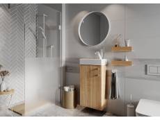 Ensemble salle de bain olbia meuble avec vasque couleur chêne sonoma - longueur 40 x profondeur 21,9 x hauteur 70 cm