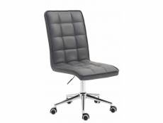 Fauteuil chaise tabouret de bureau avec dossier haut en synthétique gris hauteur réglable bur10283