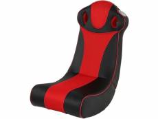 Fauteuil multimédia en synthétique haut parleurs intégrés ergonomique pliable chaise à bascule avec système audio gamer noir et rouge helloshop26 01_0