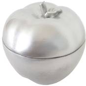 Figure de décoration pomme 21cm, polyresin boîte de bijoux, bôite de cosmétique, argent - grey