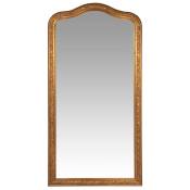 Grand miroir rectangulaire à moulures dorées 100x200