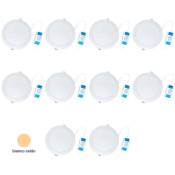 Housecurity - spot led slim panel 12W spring recessed round warm light 10 pieces