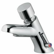 Idral Rubinetteria - Mitigeur lavabo à fermeture automatique avec bouton poussoir anti-blocage Idral Modern 08512-08512F Ordinaire - 30 secondes
