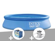 Kit piscine autoportée Intex Easy Set 2,44 x 0,61 m + Bâche à bulles + Épurateur à cartouche