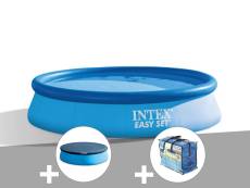 Kit piscine autoportée Intex Easy Set 3,05 x 0,76 m (avec filtration) + Bâche à bulles + Bâche de protection
