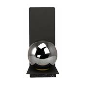 Lampe de table en verre noir globe fumé 11 x 26,5