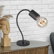 Lampe de table Lampe de table Lampe de salon Lampe de bureau Lampe de chevet moderne avec bras pivotant, liseuse, métal aluminium, noir, 1x E27,