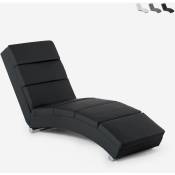 Le Roi Du Relax - Chaise longue fauteuil de salon en similicuir moderne Dijon Couleur: Noir