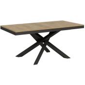 Les Tendances - Table extensible 8 à 12 personnes bois clair et pieds entrelacés anthracite l 180 à 284cm Klass
