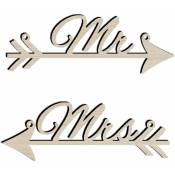 Memkey - Panneau de mariage en bois Signe de dames et dames Signature décoration chaise de mariage Décoration intérieure