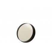 Miroire rond avec bord noir en métal 30x30x5 cm