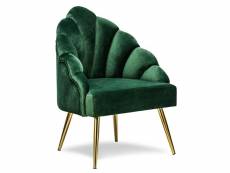 Nordlys - fauteuil de salon design pieds metal velours vert