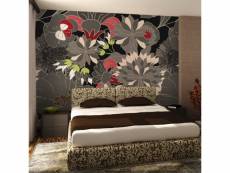 Paris prix - papier peint "motif floral gris" 154 x 200 cm