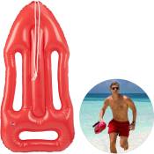 Planche de sauvetage gonflable, Bouée de sauveteur, Déguisement Malibu, Pour enfants et adultes, rouge - Relaxdays