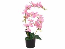 Plante artificielle avec pot orchidée 65 cm rose dec021905