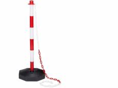 Poteau barrière de signalisation et délimitation parking blanc et rouge helloshop26 13_0002310_3