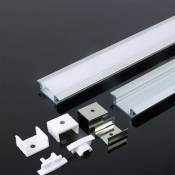 Profil aluminium blanc pour bande led encastrée (l