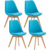 Réglez 4 chaises à manger en bois clair et siège