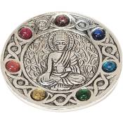 Signes Grimalt - Chakra Bouddha Plate Accessoires naturels Plat argent rond - 1x11x11cm - grey