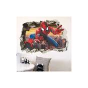Stickers Muraux Spiderman 3D Effect Autocollants Chambre Decor Décoration Sticker Adhesif Mural Géant Répositionnable Stickers Muraux Enfants